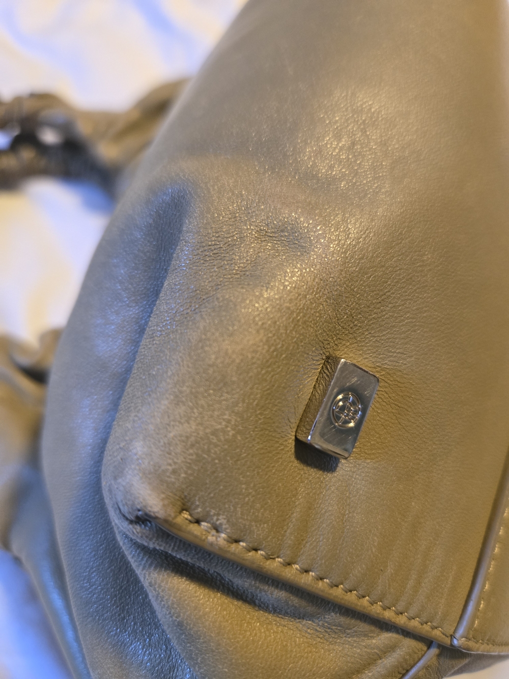 The ROW Ruched Handle Bag in Sage - Picture 9 of 15